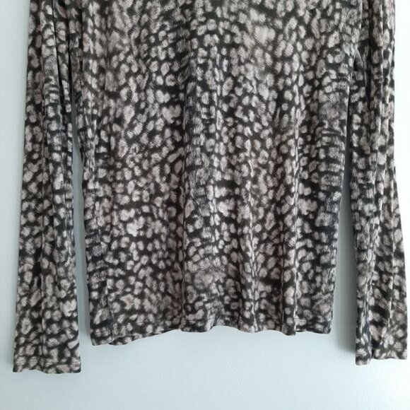 SAKS FIFTH AVENUE | X MAJESTIC FILATURES Extrafine Superwashed Tee Cheetah Sz S - Picture 4 of 11